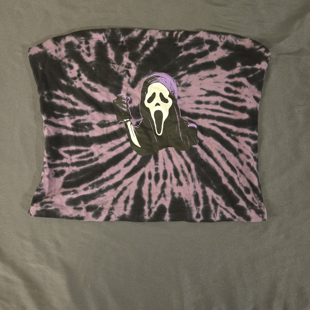 Hot Topic Scream Ghost Face Tie Dye Tube Top Size Large Goth Emo Grunge